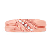 0.06ct 14k Rose Gold Diamond Men's Band
